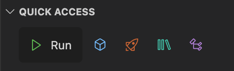 The new Quick Access bar helps you with the next step during development.