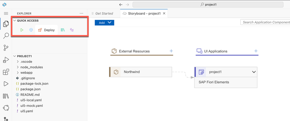The Quick Access bar can be accessed from nearly everywhere within SAP Business Application Studio.